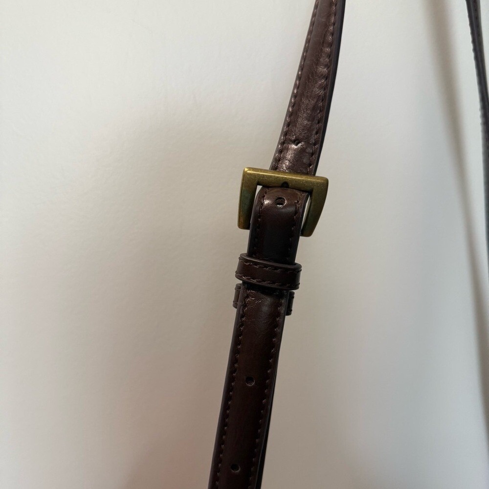 Tignanello Orange Leather Flap Front Saddle Bag Crossbody Accordion Style‎ Purse - Picture 11 of 12